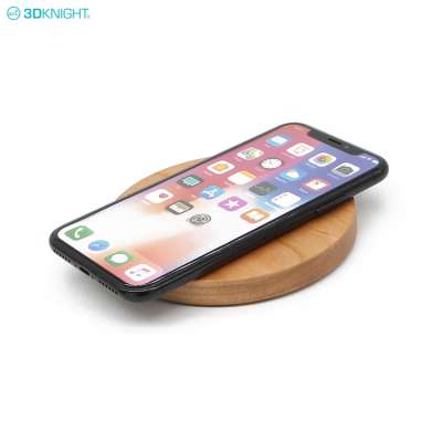 Factory Price Portable QI Standard Bamboo Wood Fast Wireless Charger Charging Plate