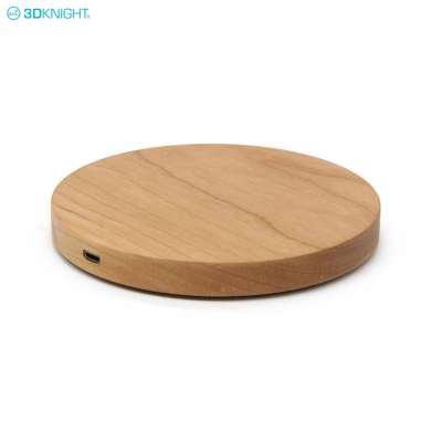 Hot Sale Portable Qi Wireless Charger Charging Bamboo Wood Pad For Smart Phone