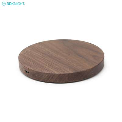 Walnut Handcraft Wooden Qi Fast Wireless Charger Charging Pad For Samsung For iPhone